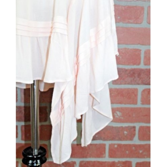 Blush Pink Sleeveless Boho Handerchief Hem Tunic - Picture 2 of 6